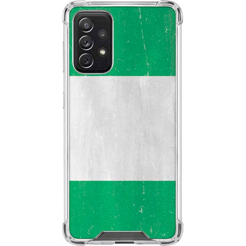Nigeria Flag Distressed Galaxy A72 5G Clear Case